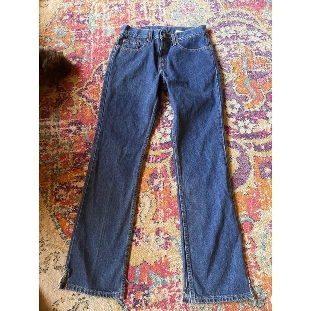 Vintage Y2K Levi's 505 Rigid Jeans Dark Wash — Size 7 JR (Measures 28